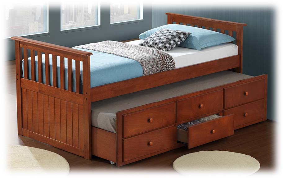 Aria Captain Bed with drawers & trundle