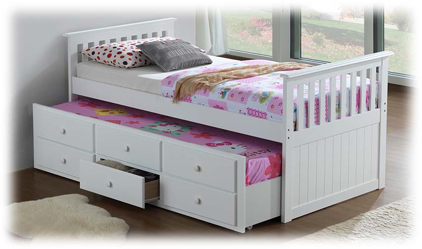 Aria Captain Bed with drawers & trundle