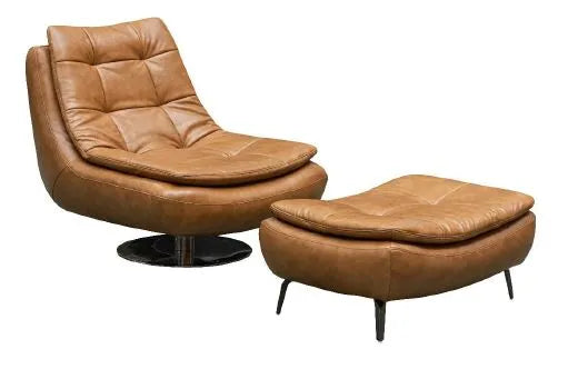 Aloha Leather Chair + Ottoman