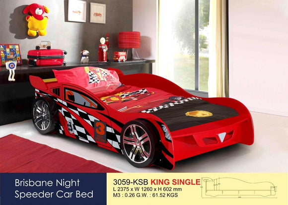 Brisbane King Single Night Speeder Car Bed