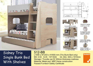 Sidney Trio Single Bunk Bed