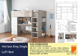 Horizon King Single Loft Bed