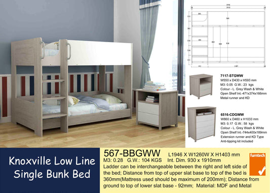 Knoxville Low Line Single Bunk Bed