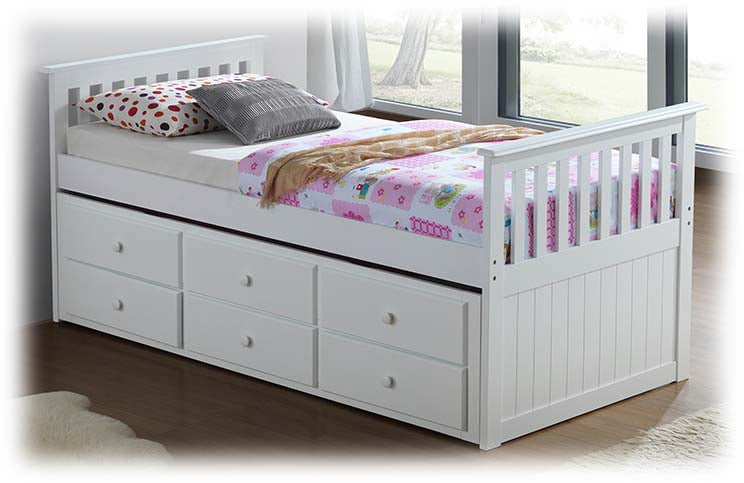 Aria Captain Bed with drawers & trundle