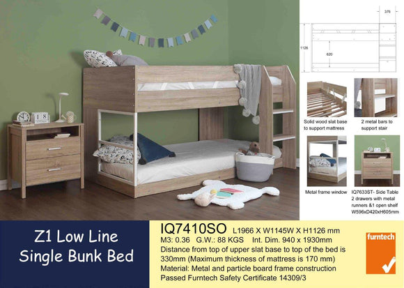 Z1 Low Line Single Bunk Bed
