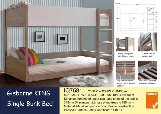 Gisborne King Single Bunk Bed
