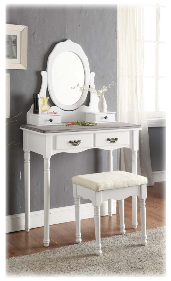 Silver Dressing table with stool